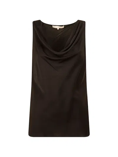 Silk95five Tivoli Cowl-neck Sleeveless Top In Black