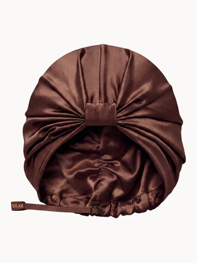 Silke London Double-lined Silk Bonnet - Brown