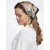 Silksilky 100% Mulberry Silk Floral Pattern Square Scarf In Pink
