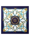 Silksilky 100% Mulberry Silk Printed Square Shawl Scarf In Blue