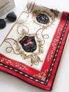 Silksilky 100% Mulberry Silk Printed Square Shawl Scarf In Red