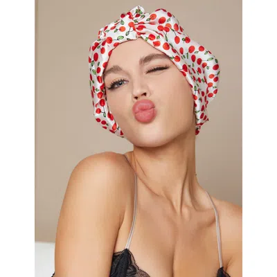 Silksilky 100% Mulberry Silk Sleep Bonnet In Red