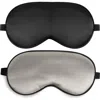 Silksilky 2 Pcs Silk Elastic Band Sleep Eye Mask Set