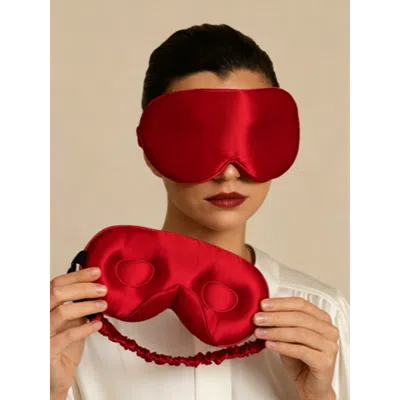 Silksilky 22 Momme Mulberry Silk Upgraded 3d Adjustable Eye Mask In Burgundy