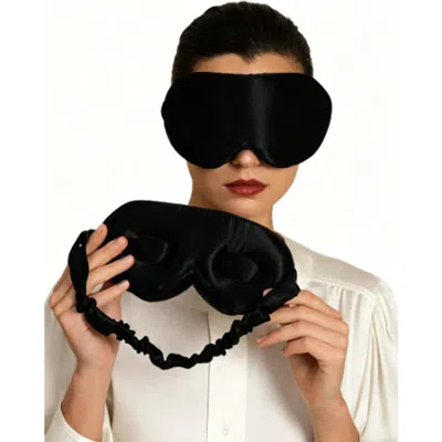 Silksilky 22 Momme Pure Silk 3d Adjustable Eye Mask In Black