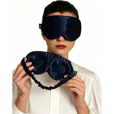 Silksilky 22 Momme Pure Silk 3d Adjustable Eye Mask In Blue