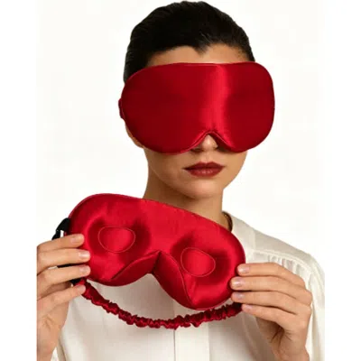 Silksilky 22 Momme Pure Silk 3d Adjustable Eye Mask In Burgundy