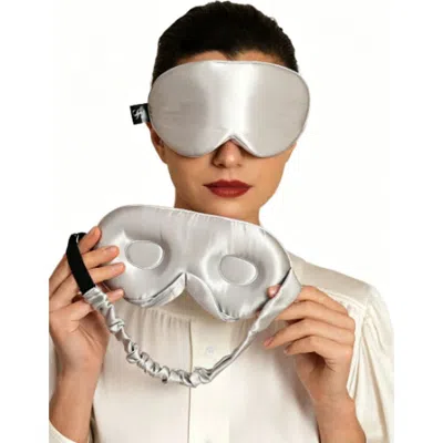 Silksilky 22 Momme Pure Silk 3d Adjustable Eye Mask In Gray