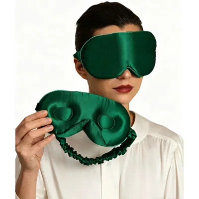 Silksilky 22 Momme Pure Silk 3d Adjustable Eye Mask In Green