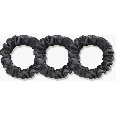 Silksilky 3pcs Bundle Pure Silk Classic Hair Scrunchies In Gray