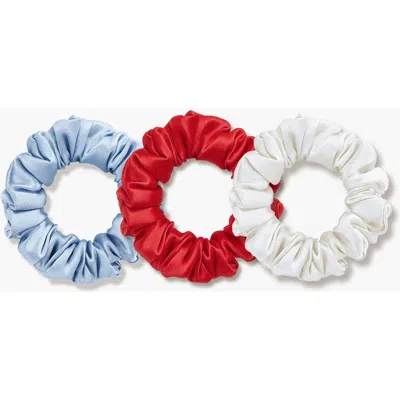 Silksilky 3pcs Bundle Pure Silk Classic Hair Scrunchies In Multi