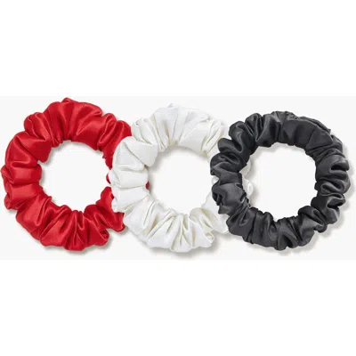 Silksilky 3pcs Bundle Pure Silk Classic Hair Scrunchies In Multi