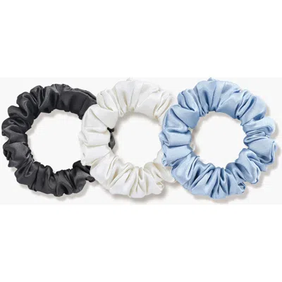 Silksilky 3pcs Bundle Pure Silk Classic Hair Scrunchies In Multi