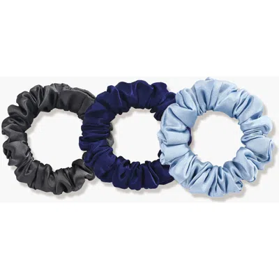 Silksilky 3pcs Bundle Pure Silk Classic Hair Scrunchies In Multi