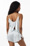 Silksilky Adjustable Spaghetti Strap Pure Silk Camisole Set In Blue