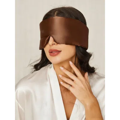 Silksilky Elegant One Piece Silk Sleep Eye Mask In Brown