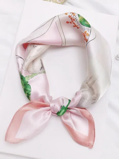 Silksilky Elegant Pure Silk Square Scarf In Pink