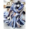 Silksilky Long Silk Scarf In Blue