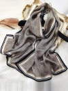 Silksilky Mulberry Silk Printed Long Rectangle Shawl Scarf In Black