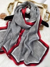 Silksilky Mulberry Silk Printed Long Rectangle Shawl Scarf In Red
