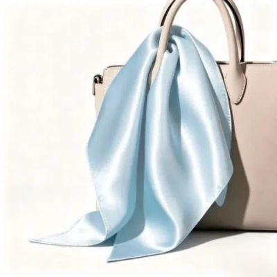 Silksilky Mulberry Silk Square Scarf In Blue