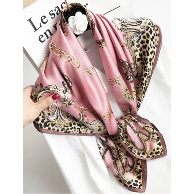 Silksilky Pure Mulberry Silk Printed Square Shawl Scarf In Brown