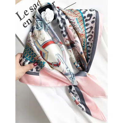 Silksilky Pure Mulberry Silk Printed Square Shawl Scarf In Multi