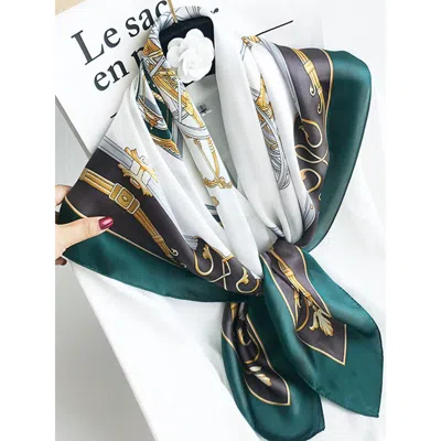 Silksilky Pure Mulberry Silk Printed Square Shawl Scarf In Orange