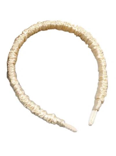Silksilky Pure Silk 3-pack Vintage Headbands In Beige