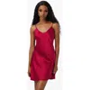 Silksilky Pure Silk Adjustable Spaghetti Strap Nightgown Slip Dress In Red