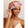 Silksilky Pure Silk Bowknot Tie Bonnet In Pink