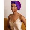 Silksilky Pure Silk Bowknot Tie Bonnet In Purple