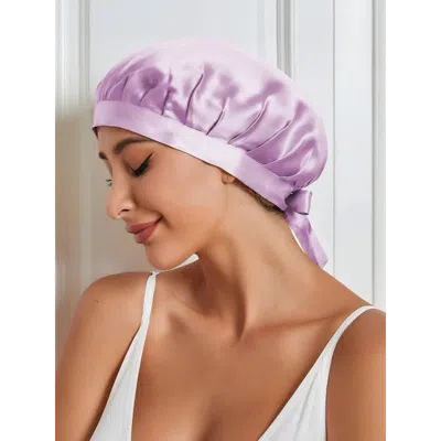Silksilky Pure Silk Classic Ribbon Bonnet In Purple