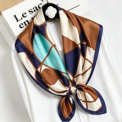 Silksilky Pure Silk Colored Square Scarf In Brown