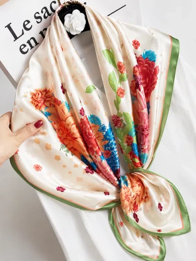 Silksilky Pure Silk Colored Square Scarf In Multi