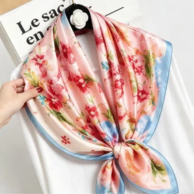 Silksilky Pure Silk Colored Square Scarf In Pink