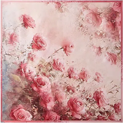 Silksilky Pure Silk Delicate Square Scarf In Pink