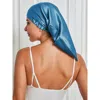 Silksilky Pure Silk Elasticated Bonnet In Blue