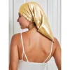 Silksilky Pure Silk Elasticated Bonnet In Gold