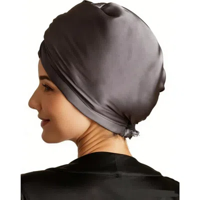 Silksilky Pure Silk Hair Towel Wrap In Gray