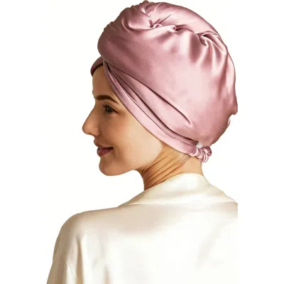 Silksilky Pure Silk Hair Towel Wrap In Pink