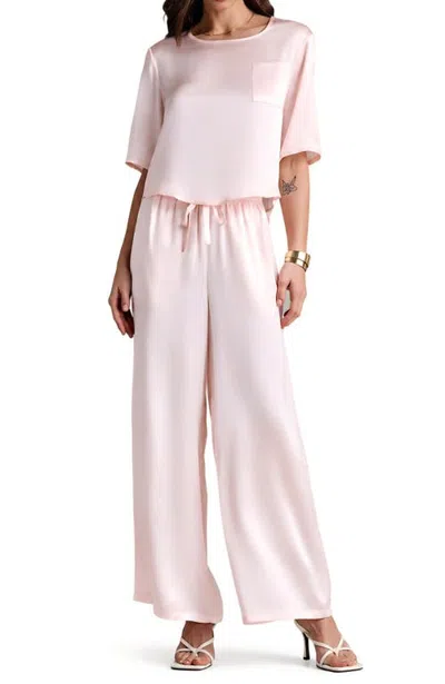 Silksilky Pure Silk Half Sleeve Pajamas In Pink