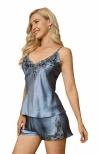 Silksilky Pure Silk Lace Flower Trim Bride Camisole Pj Set 2pcs