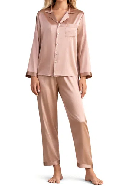 Silksilky Pure Silk Long Sleeve Pajamas In Tuscany