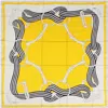 Silksilky Pure Silk Printed Designer Square Scarf 53x53cm/21 In Yellow