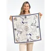 Silksilky Pure Silk Printed Square Scarf In Blue