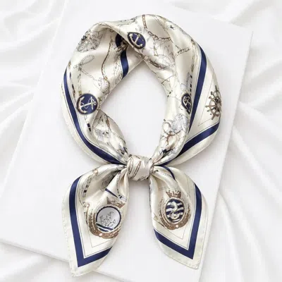 Silksilky Pure Silk Printed Square Scarf For Women In Neutral