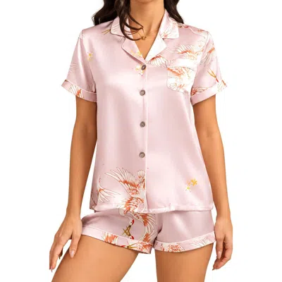 Silksilky Pure Silk Short Pajamas In Pink