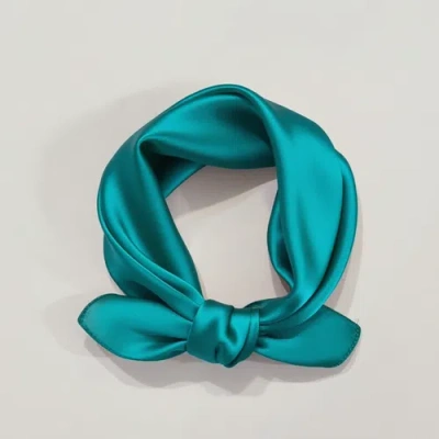 Silksilky Pure Silk Solid Color Square Scarf 53x53cm/21 In Blue