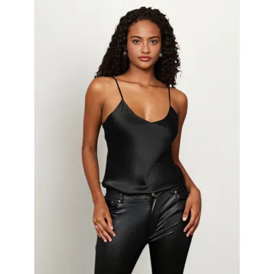 Silksilky Pure Silk Spaghetti Strap Camisoles In Black